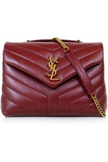 Saint Laurent LOULOU SMALL FLAP BAG OPYUM RED/GOLD
